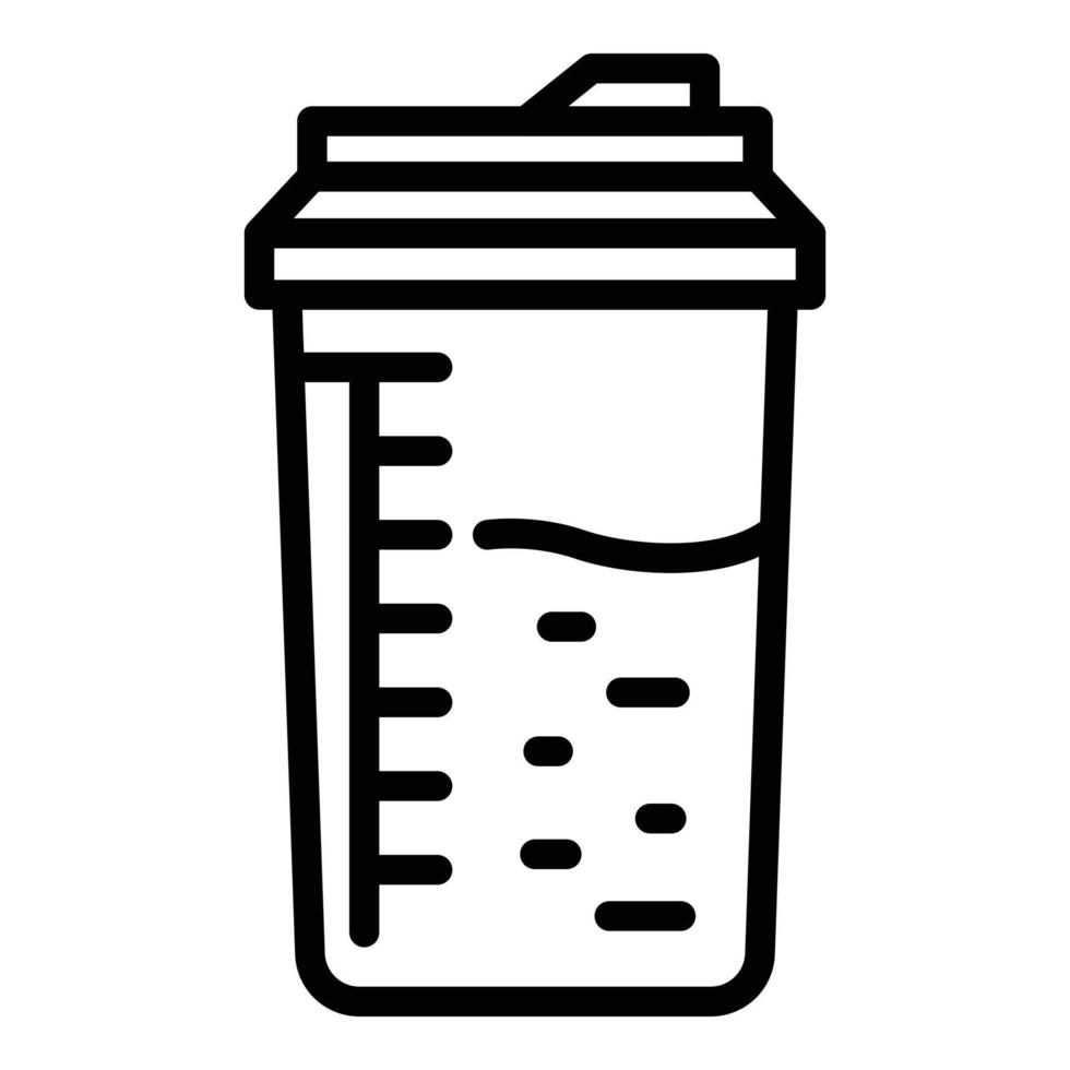 Sport shaker icon outline vector. Protein bottle vector