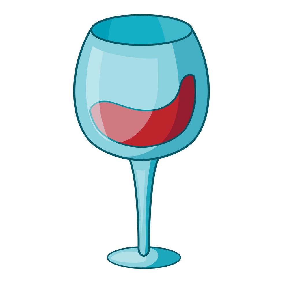 icono de copa de vino tinto, estilo de dibujos animados vector