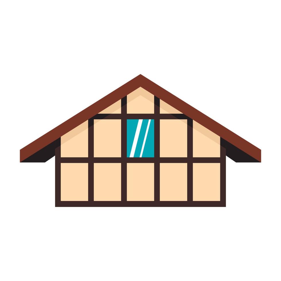 German house icon, flat style vector