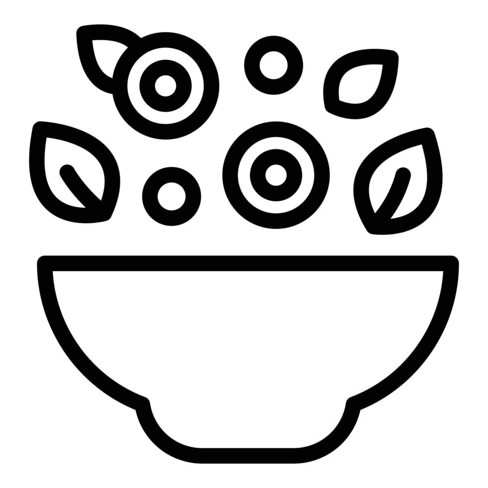 Kitchen vegan salad icon outline vector. Food vegetarian vector