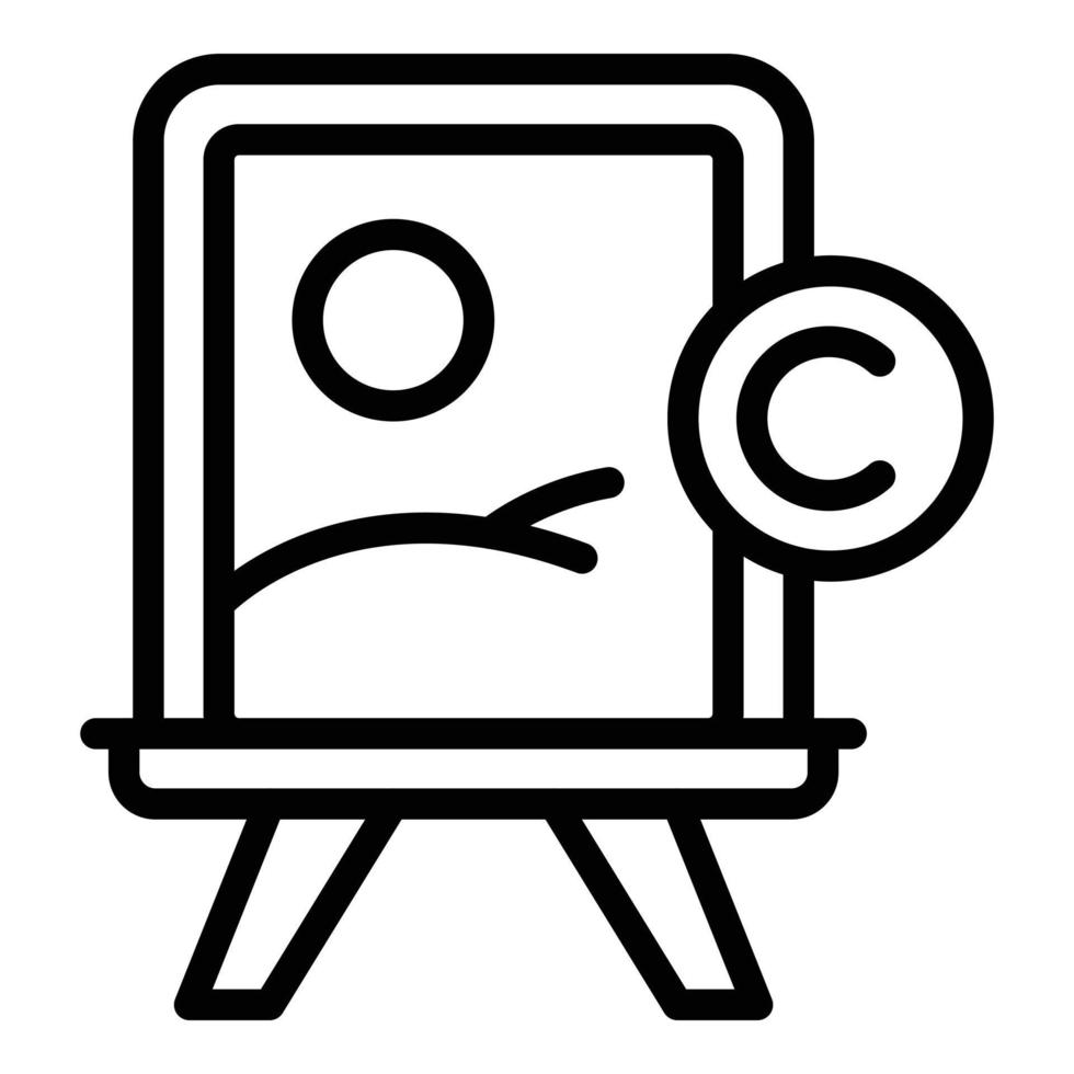 Picture copyright icon outline vector. Law patent vector