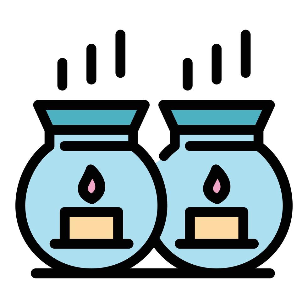 Bath candles icon color outline vector
