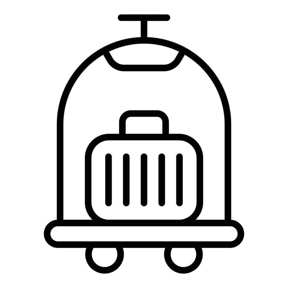 Walking bag trolley icon outline vector. Cart travel vector