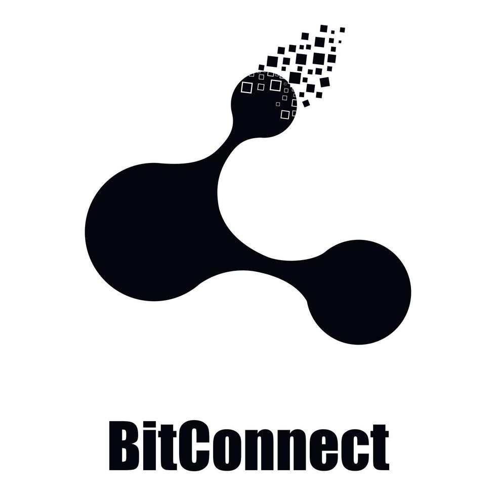 icono de conexión de bits, estilo simple vector