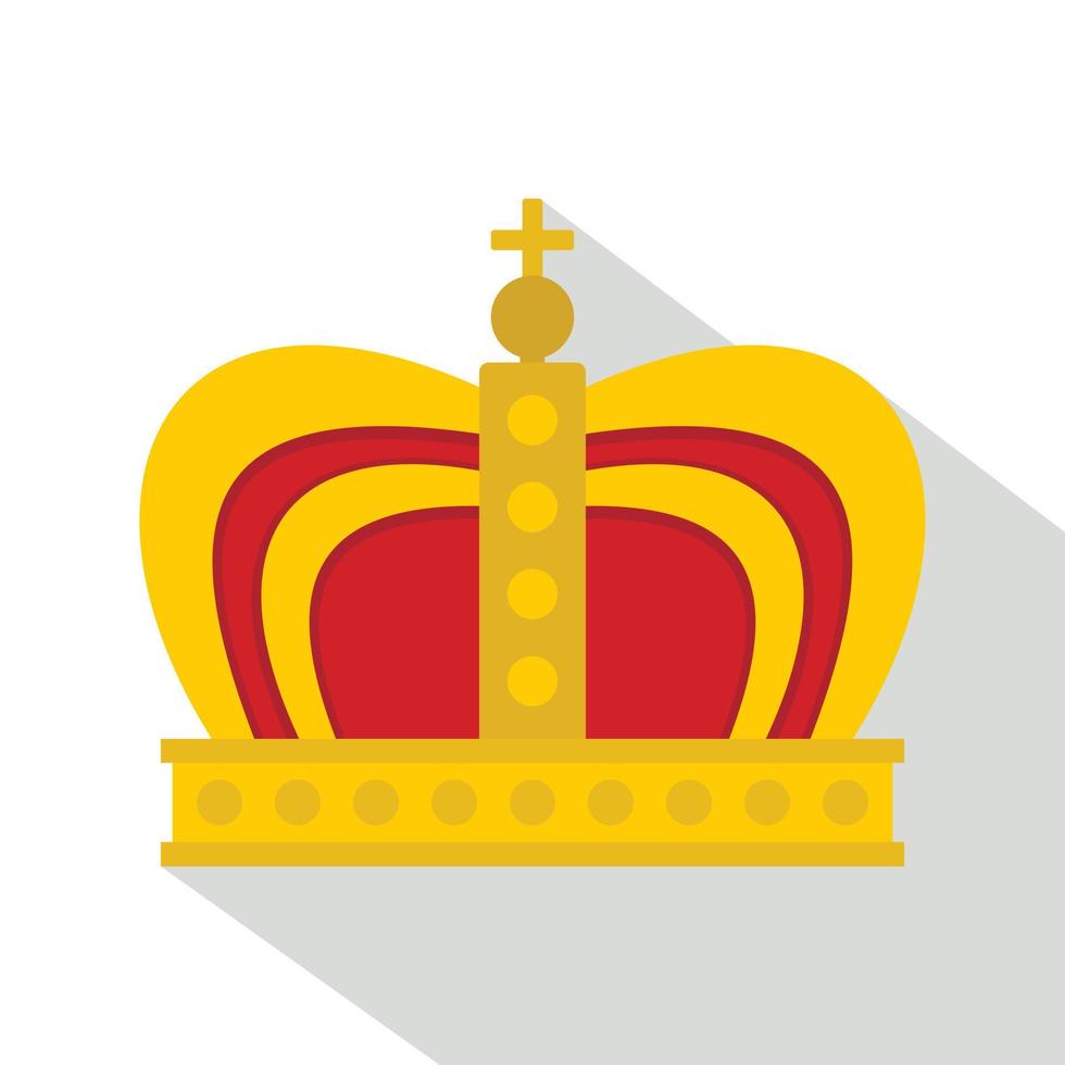 icono de la corona de la monarquía, estilo plano vector