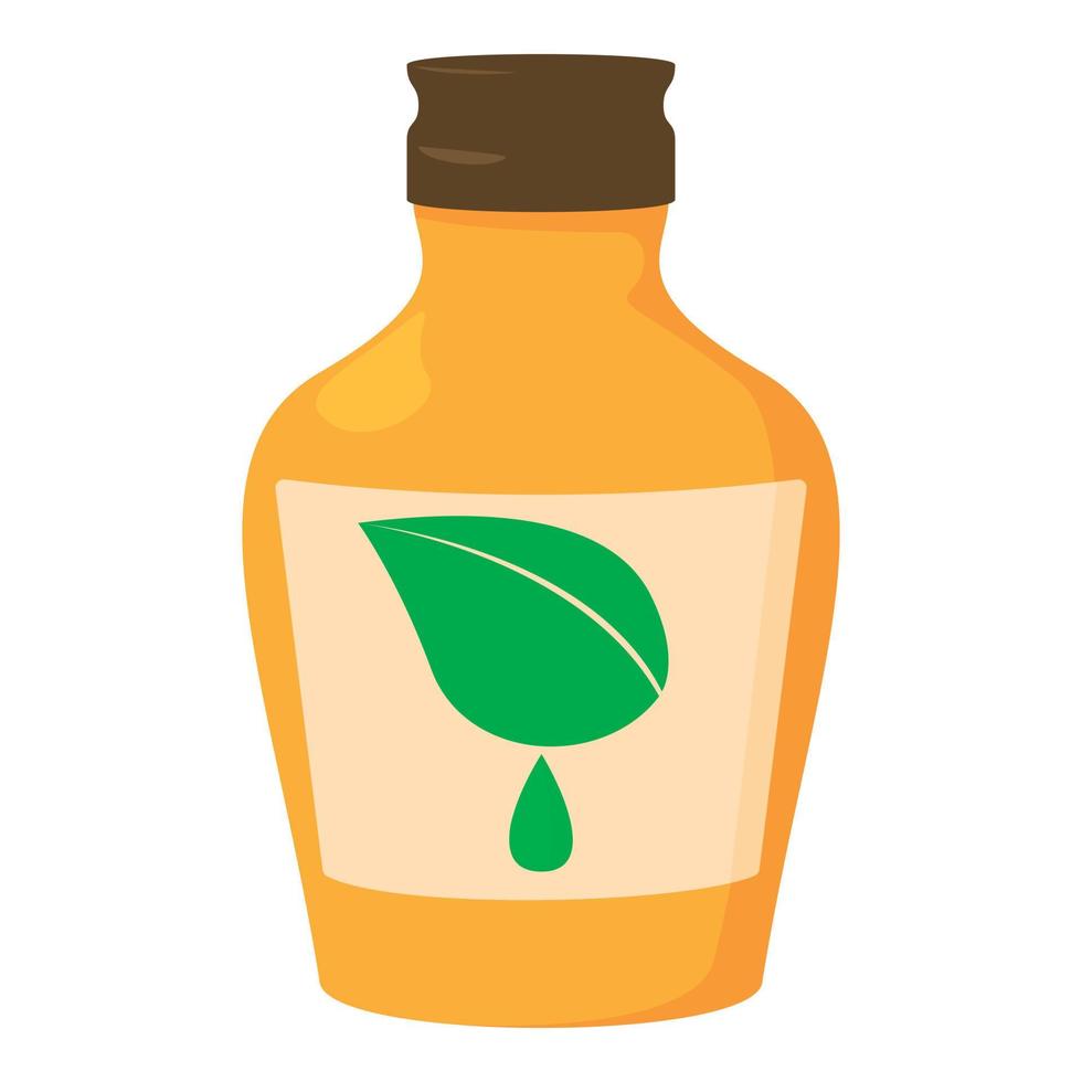 Medicine syrup bottle icon, cartoon style vector