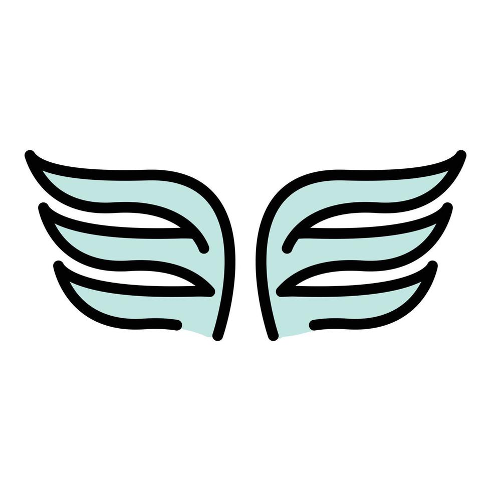 vector de contorno de color de icono de alas de naturaleza