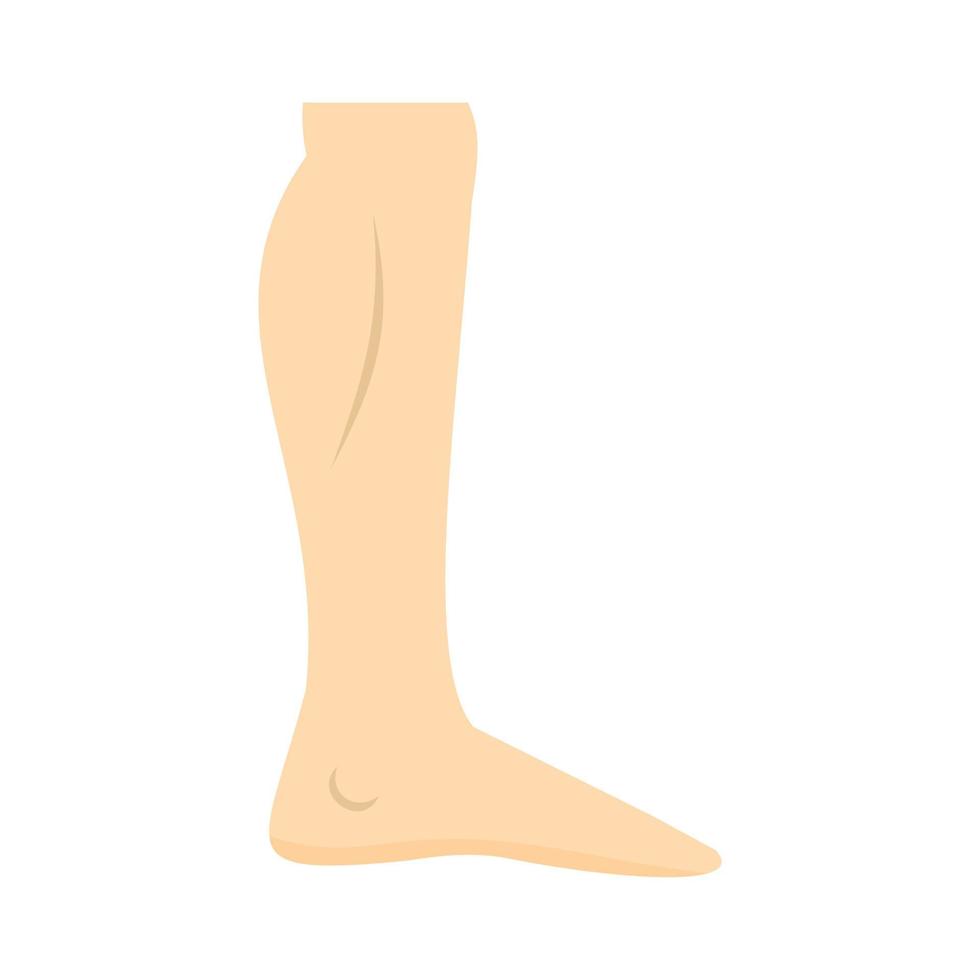 Nude human leg icon, flat style vector