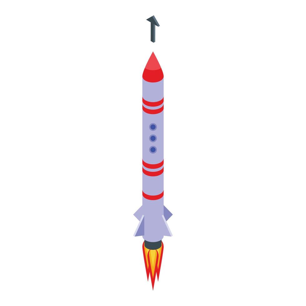 Speed fire icon isometric vector. Launch rocket vector