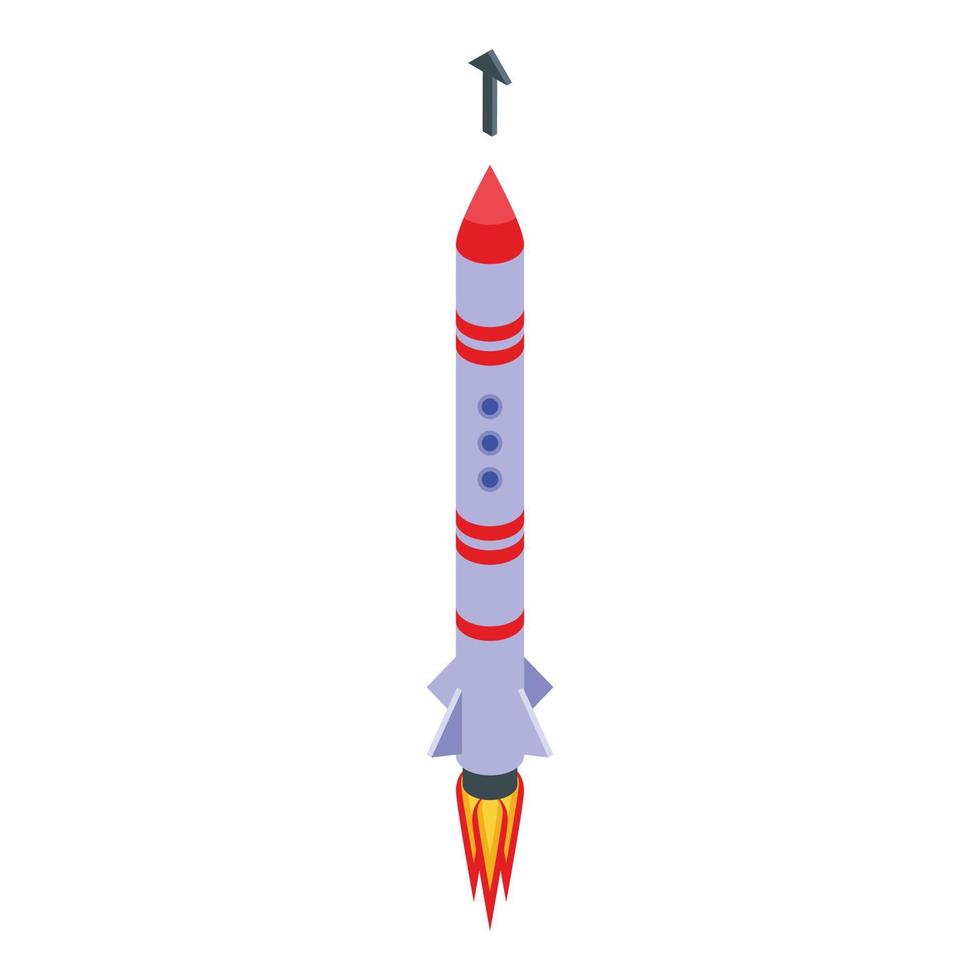 Speed fire icon isometric vector. Launch rocket vector