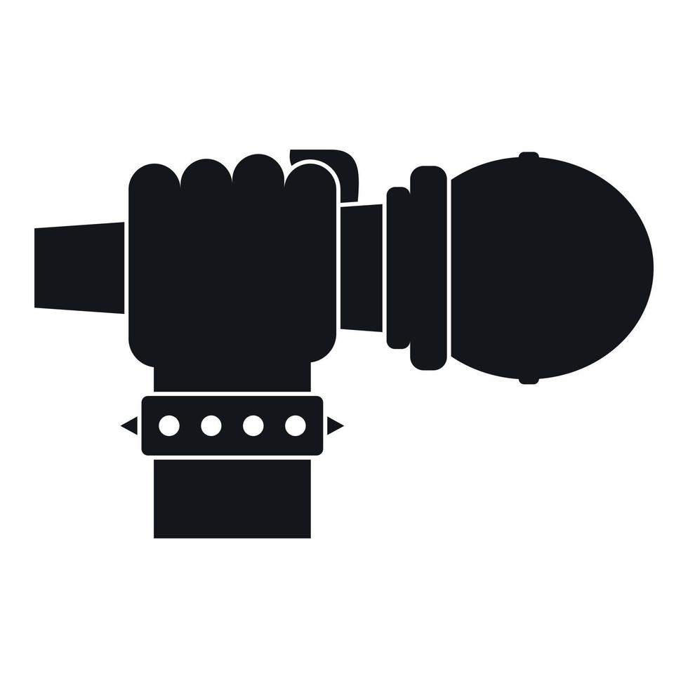 Hand microphone icon, simple style vector