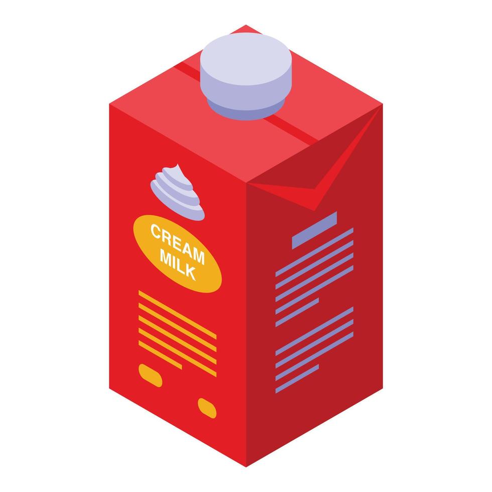 Milk package icon isometric vector. Farm product vector