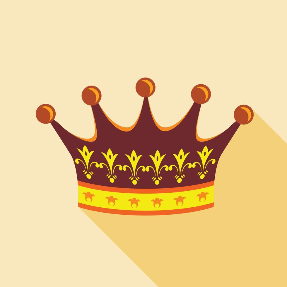 Crown icon, flat style vector