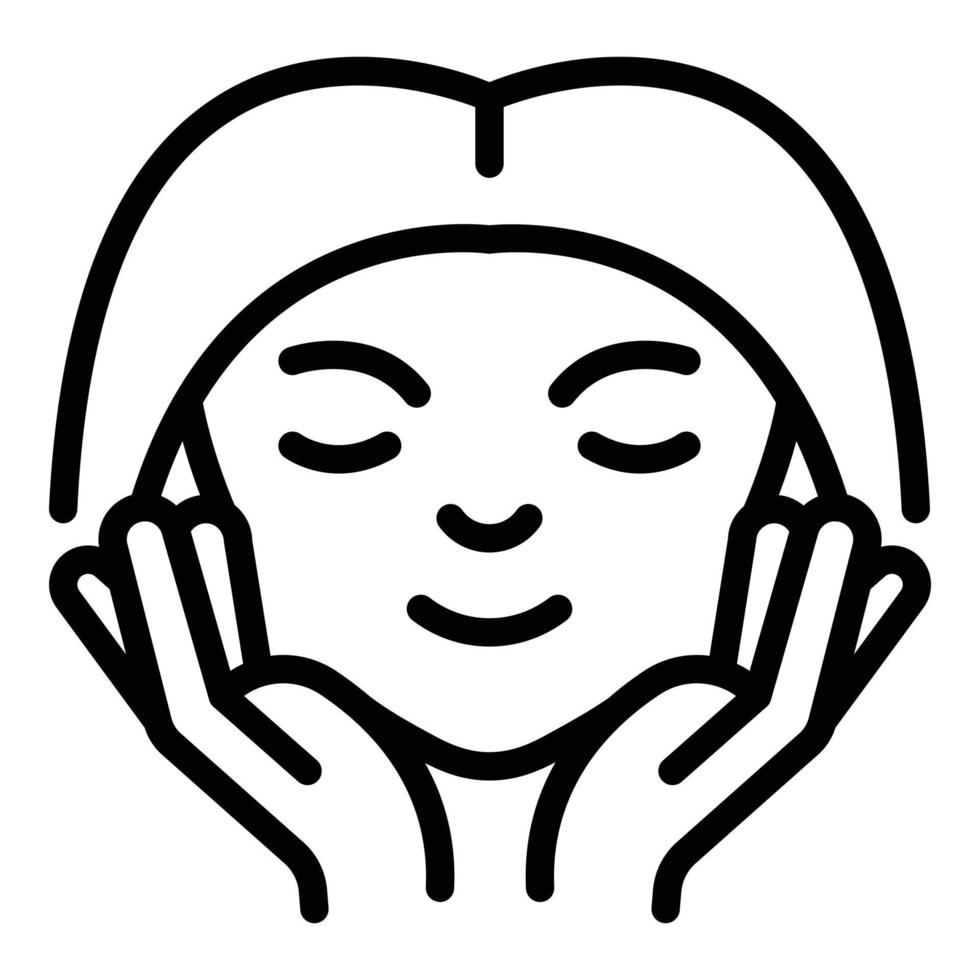 Beauty facial massage icon outline vector. Face skin vector