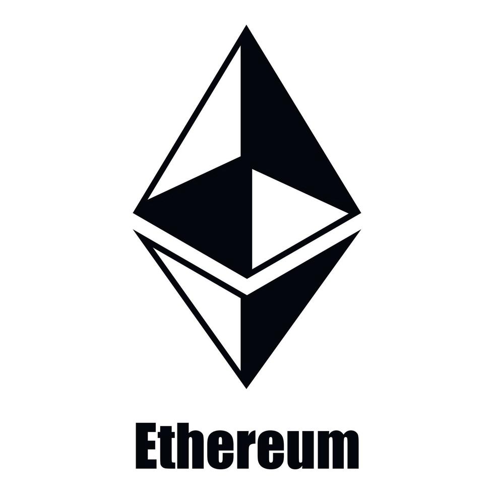 icono de ethereum, estilo simple vector