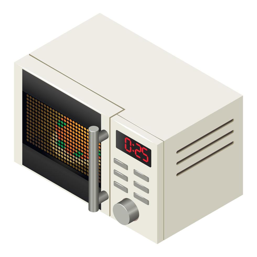 icono de microondas, estilo isométrico vector