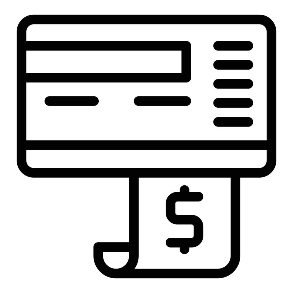 vector de contorno de icono de pago en línea. credito financiero