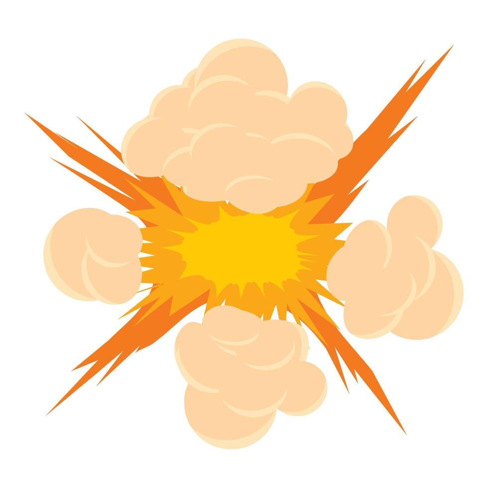 Bomb explosion icon, cartoon style vector