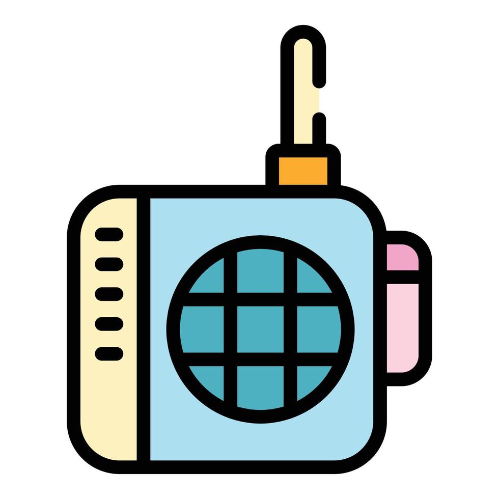 Baby walkie talkie icon color outline vector