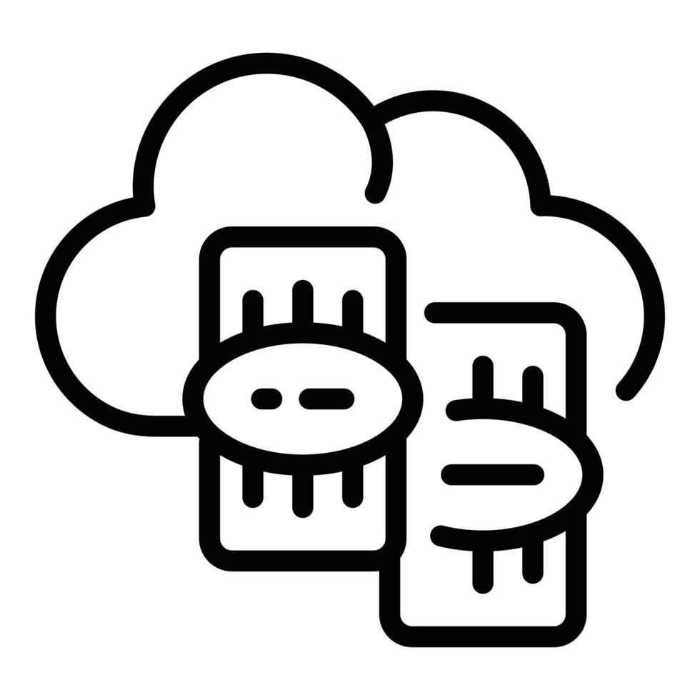 Cloud money income icon outline vector. Computer business vector