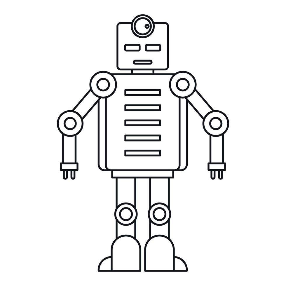 Robot icon, outline style vector