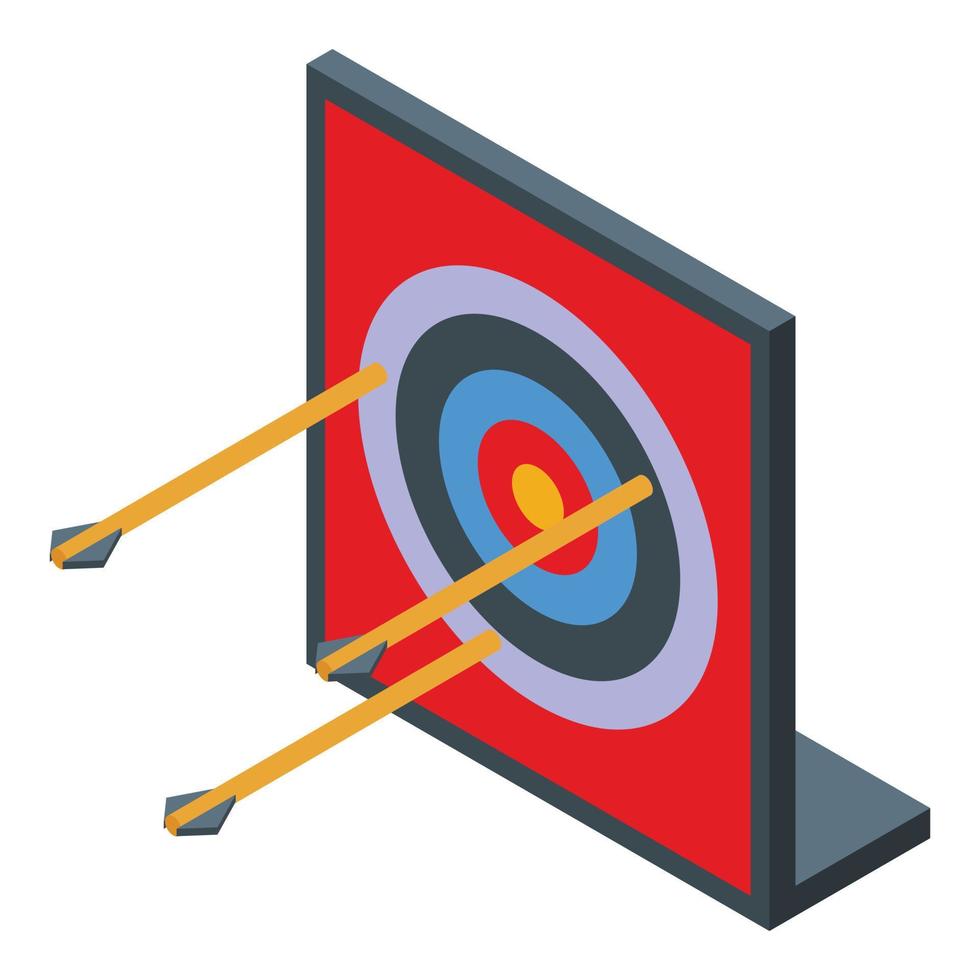 Archery round target icon isometric vector. Arrow competition vector