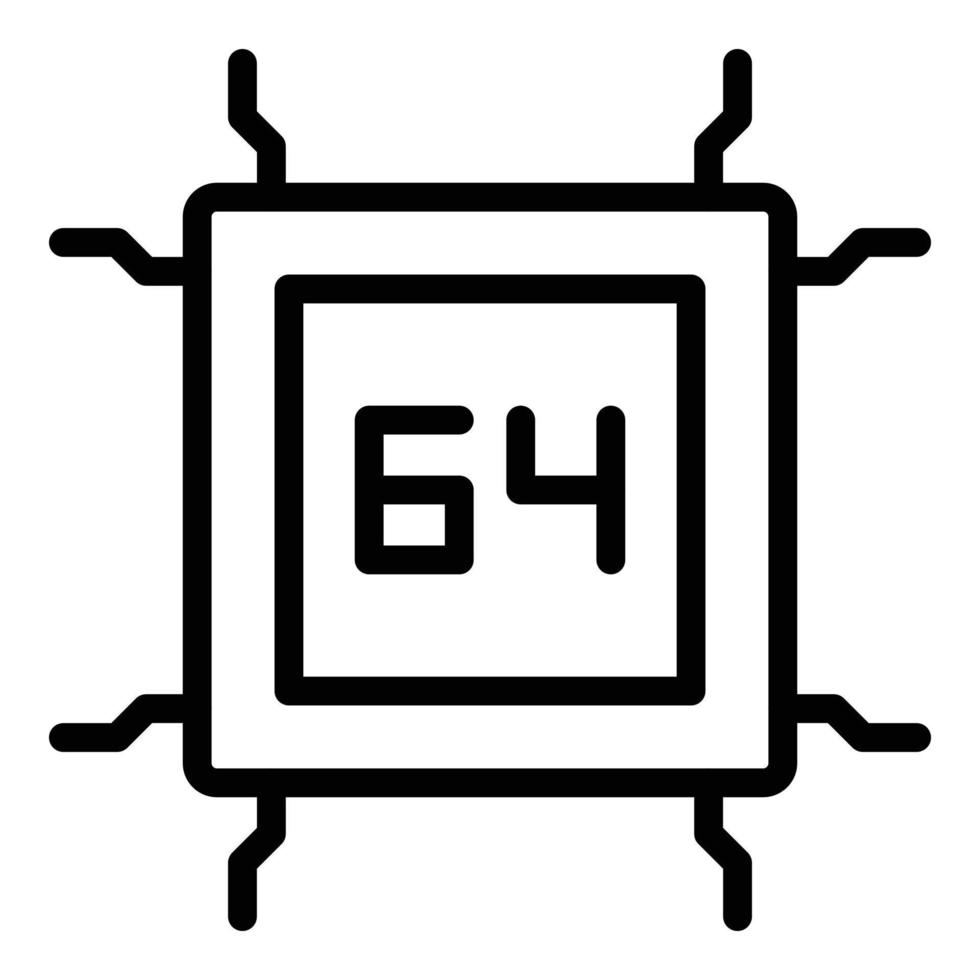 Cpu processor memory icon outline vector. Gb storage vector