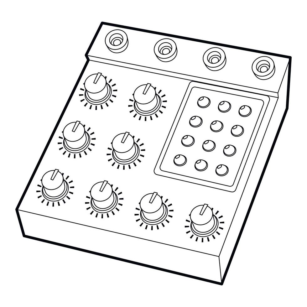 icono de ecualizador de estudio retro, estilo de contorno vector