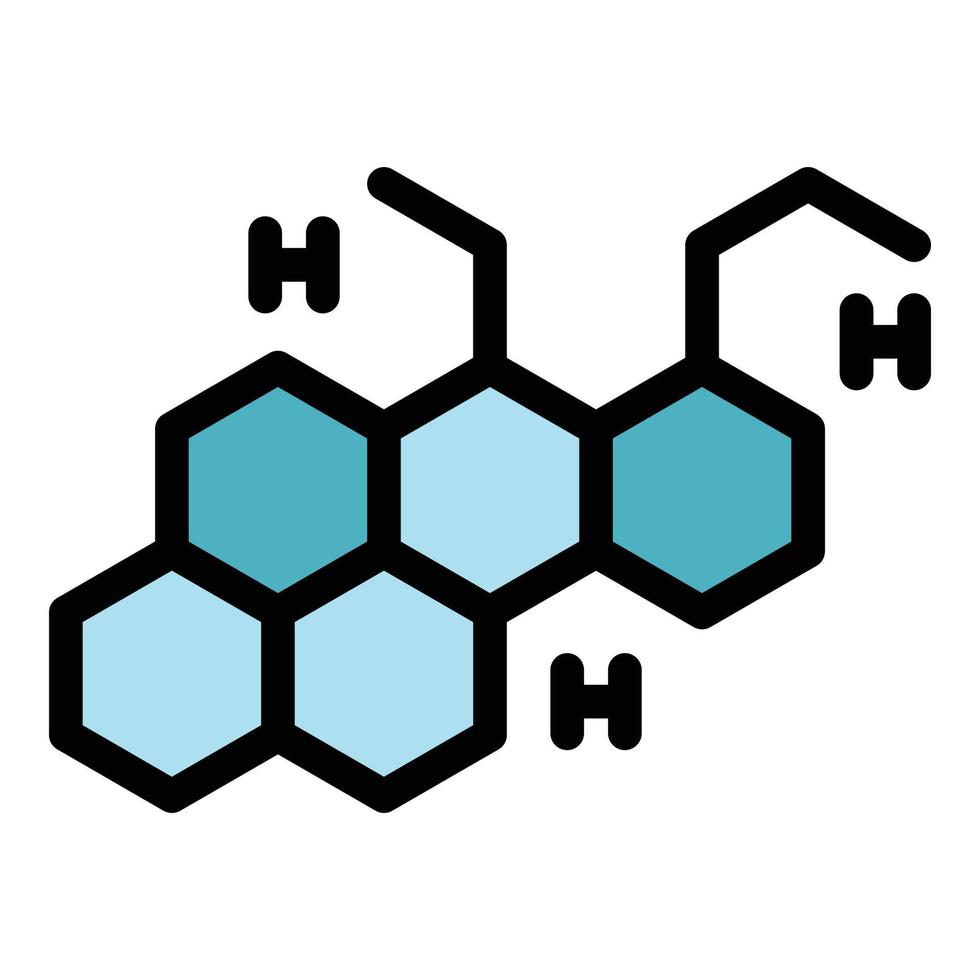 vector de contorno de color de icono de hormonas humanas