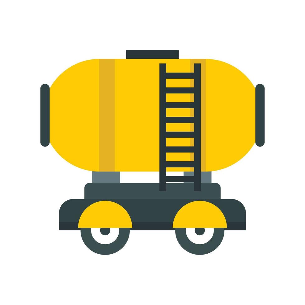 Waggon storage tank with oil icon, flat style vector