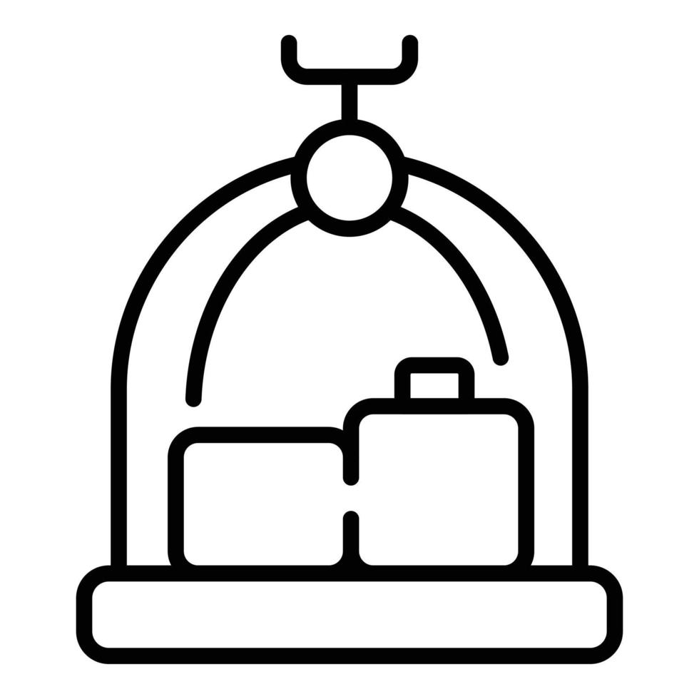 Business luggage trolley icon outline vector. Hotel suitcase vector