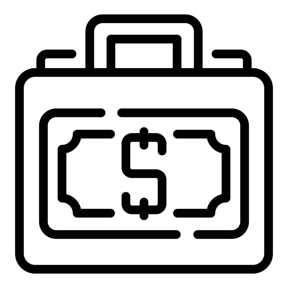Money briefcase icon outline vector. Passive income vector