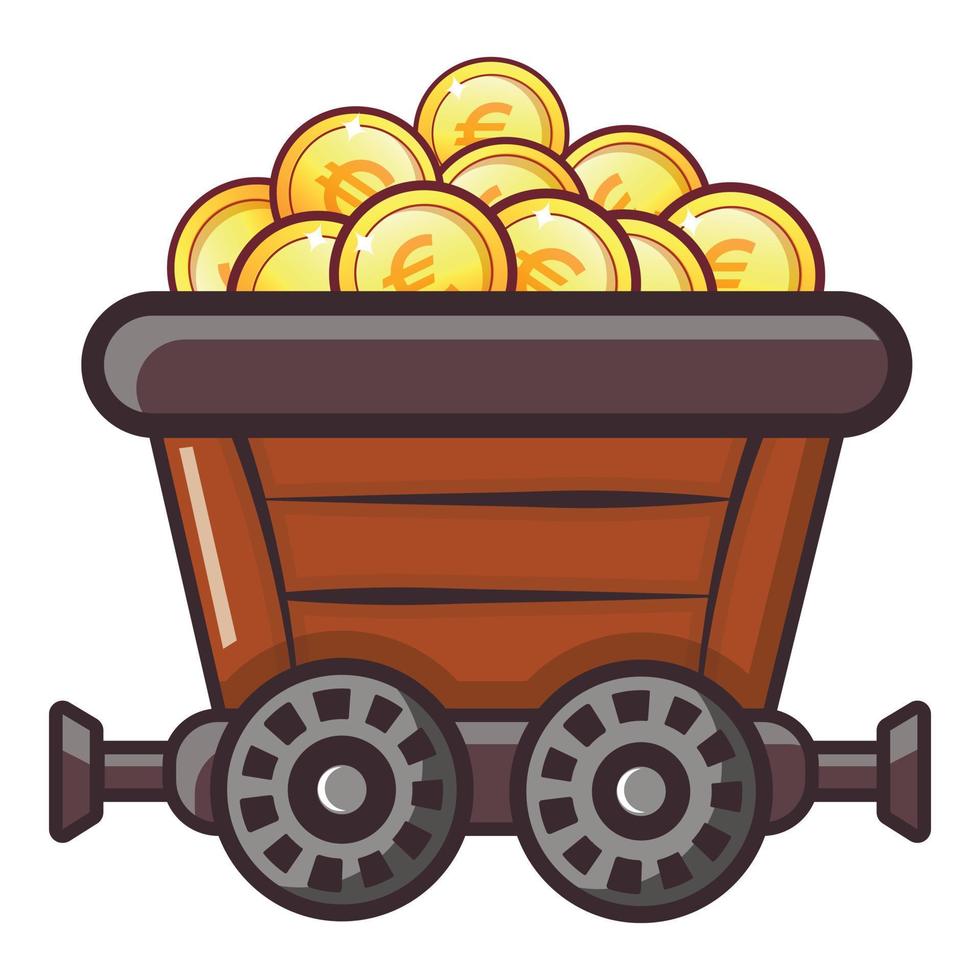 Money trolley icon, flat style vector