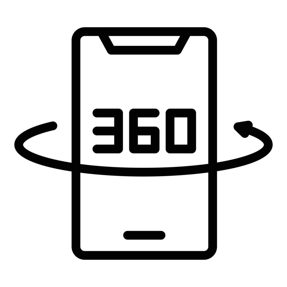Vr smartphone icon outline vector. Virtual tour vector