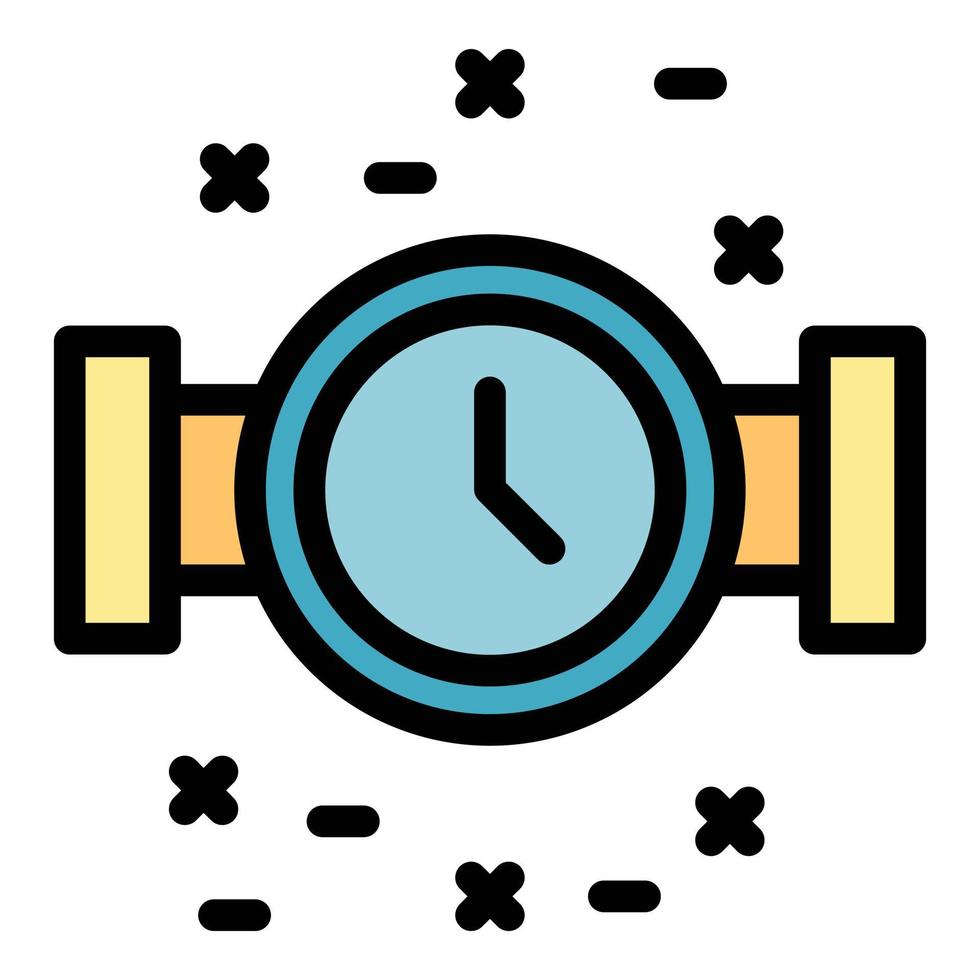 vector de contorno de color de icono de reloj de actividad