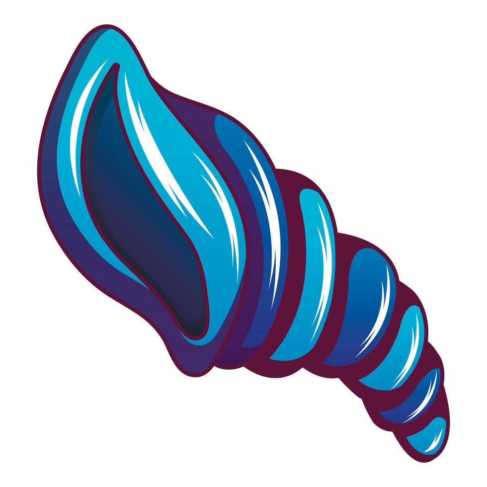 icono de concha espiral, estilo de dibujos animados vector