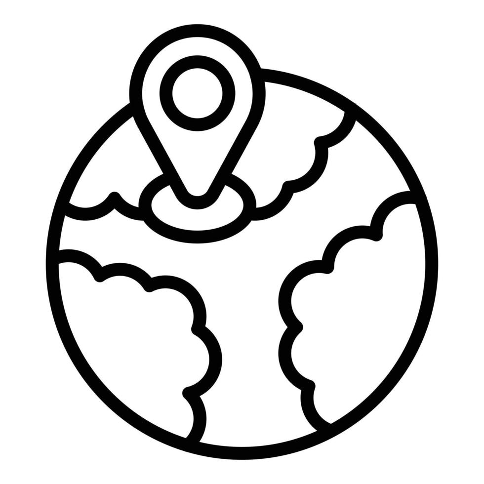 Global store point icon outline vector. Shop map vector