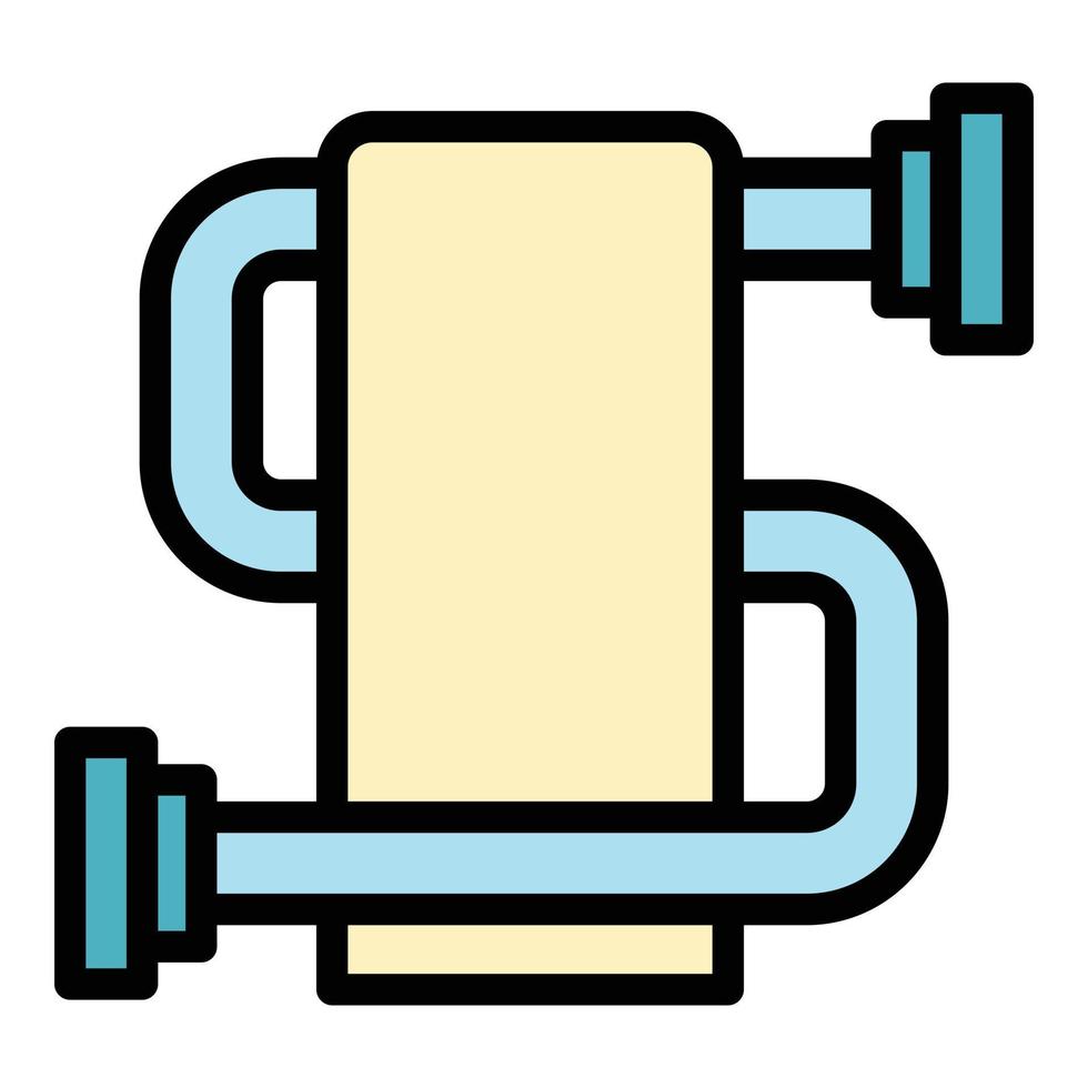 Towel rail snake icon color outline vector