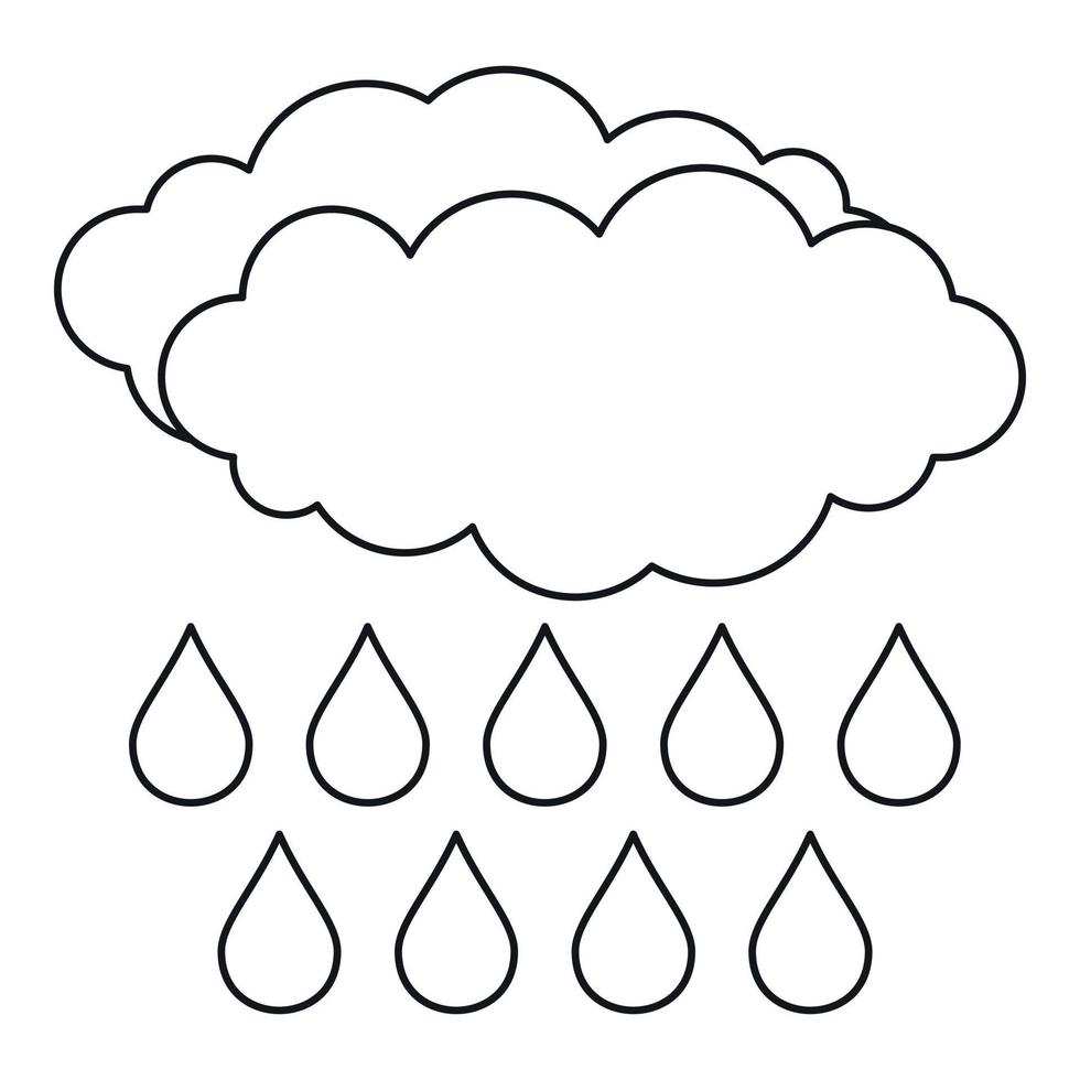 Rain icon, outline style vector