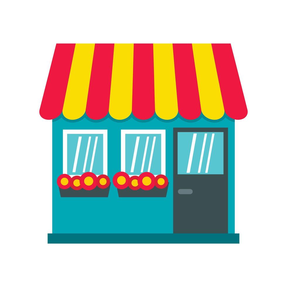 icono de tienda, estilo plano vector