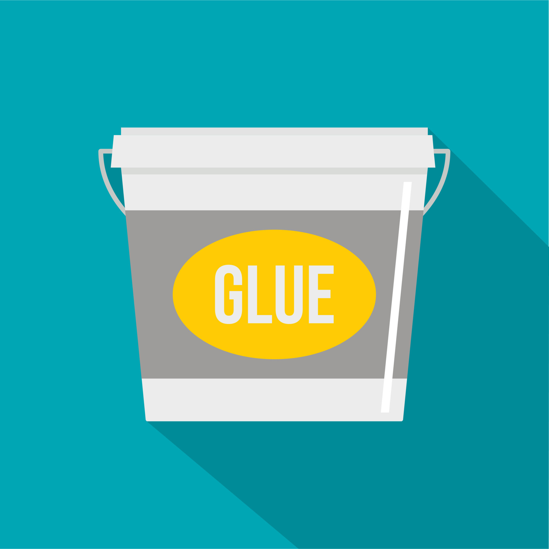 Glue bucket icon, flat style 15090091 Vector Art at Vecteezy