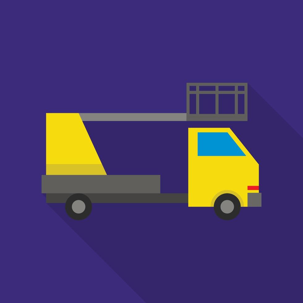 Crane lift truck icon, flat style vector