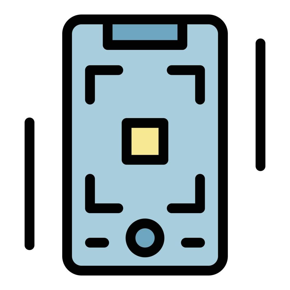 Record screen of smartphone icon color outline vector