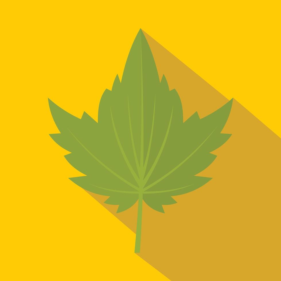 Green currant leaf icon, flat style vector