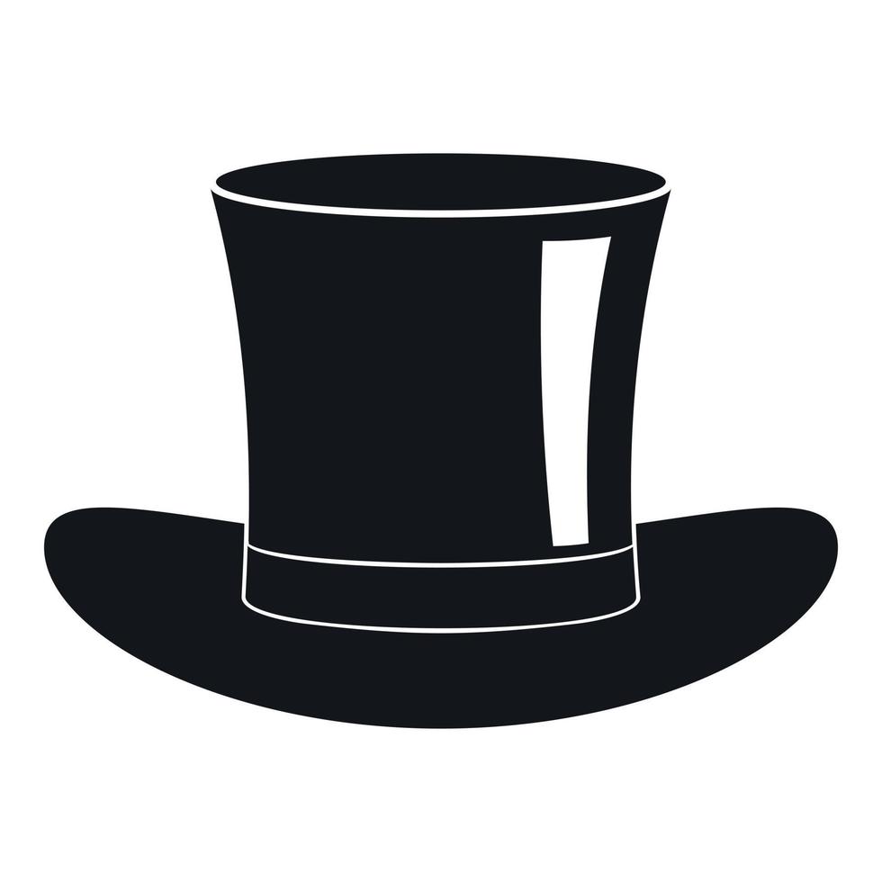 icono de sombrero de seda, estilo simple vector