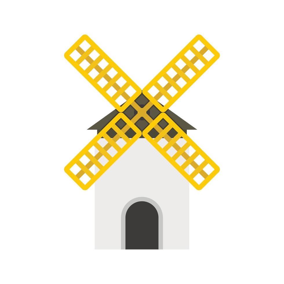 Mill icon, flat style vector