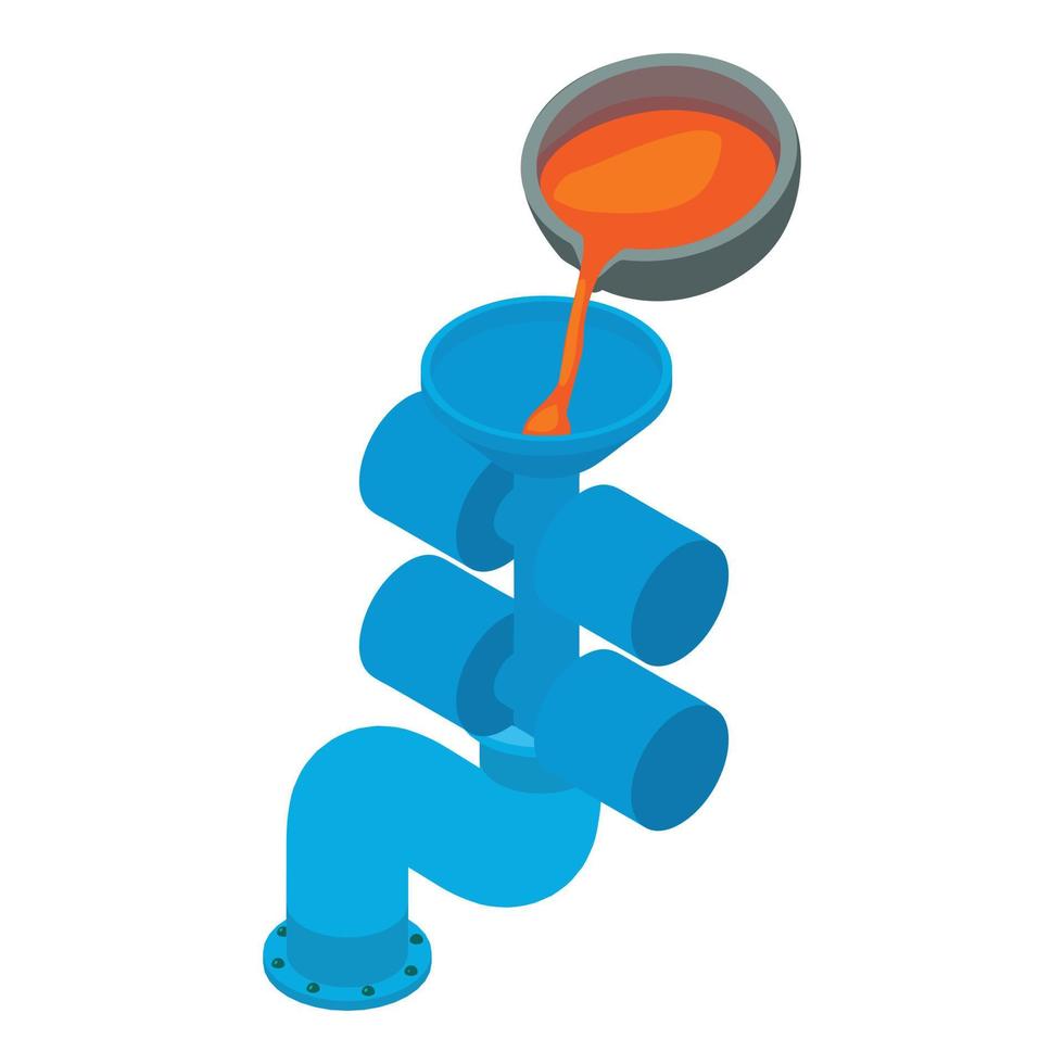 Metallurgy equipment icon isometric vector. Investment casting connection pipe vector