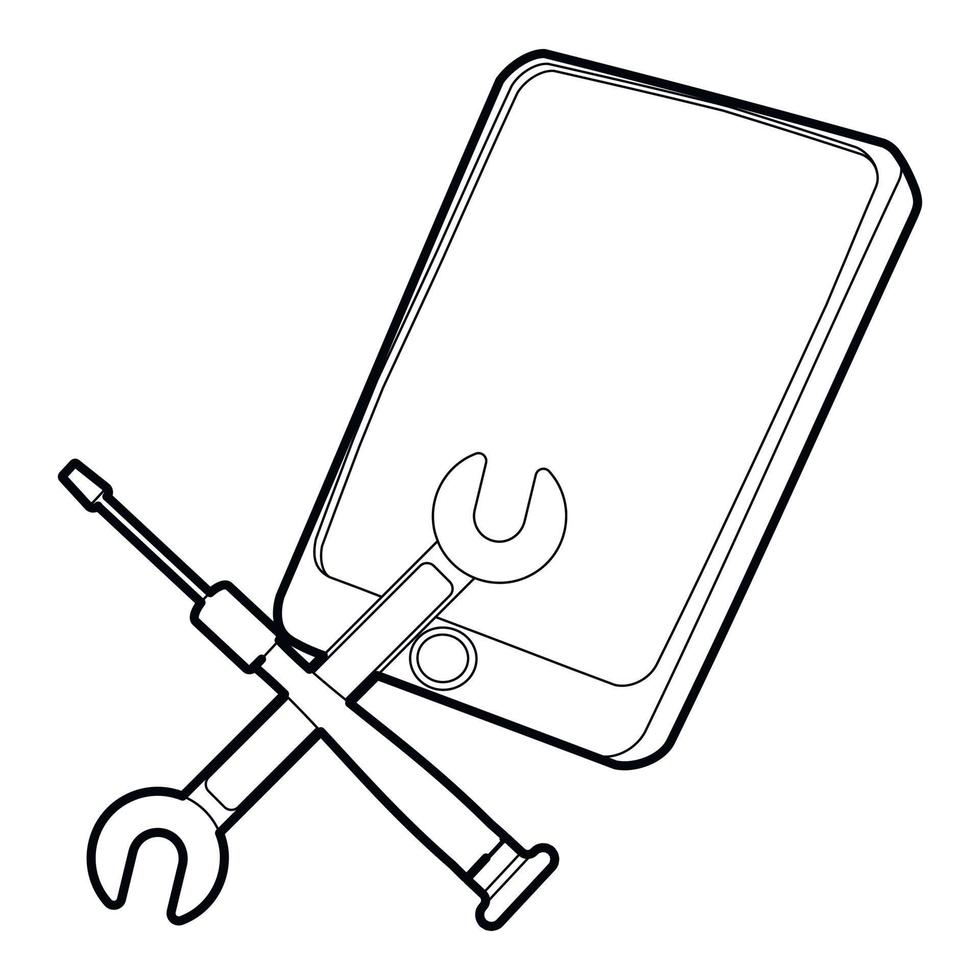 Gadget after reparation icon, outline style vector