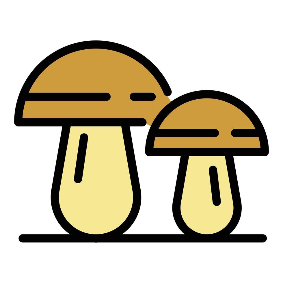 Phytotherapy mushroom icon color outline vector