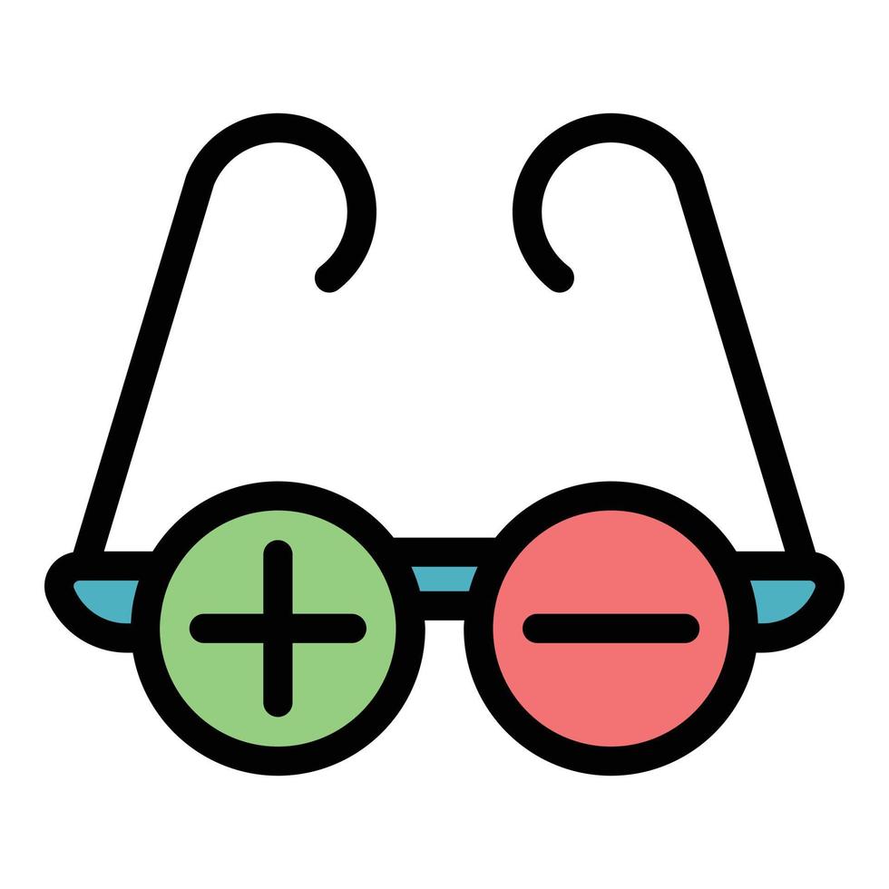 Vision glasses icon color outline vector